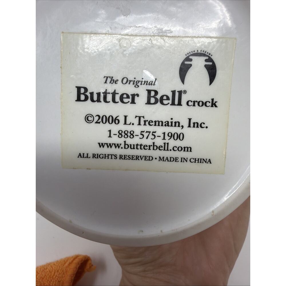Butter Bell Crock by L. Tremain 2000 Ceramic White Floral Original - Picture 10 of 10